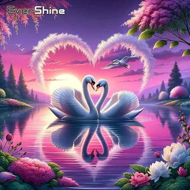 Ever shine Diamant Malerei Kit Schwan, Mosaik, Bunt / Mehrfarbig - Bild 1