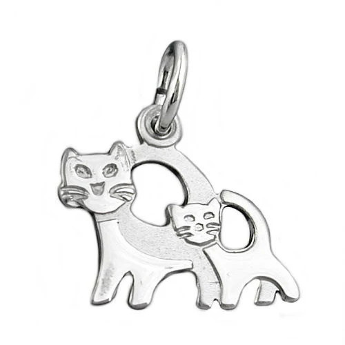 Colfem Anhänger Katzenpaar, 925 Silber, Unisex - Bild 1