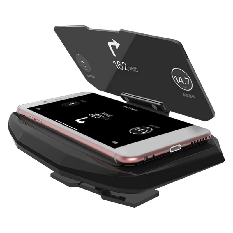 JINHF Auto-HUD Head-Up-Display mit GPS-Navigation und Smartphone-Halterung, Schwarz - Bild 4