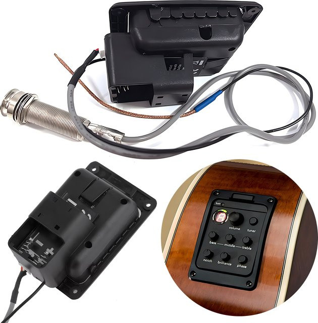 Fishman Presys+ Akustikgitarren-Vorverstärker mit 4-Band EQ und integriertem Tuner in Schwarz - Bild 1