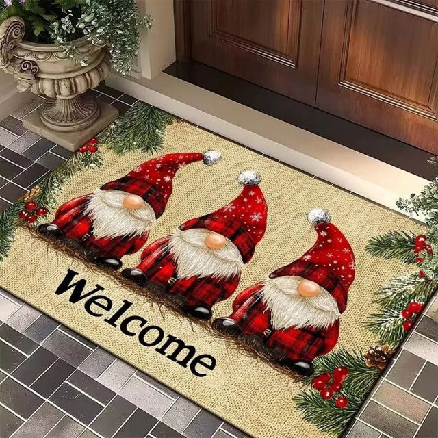 VIKAMA Three Saints Nicholas Fußmatte Weihnachten rutschfest Mehrfarbig B: 60 cm, T: 40 cm - Bild 1