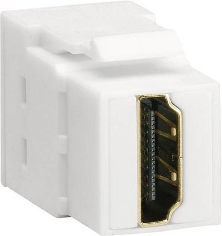 Hager HDMI-Einbaumodul Keystone in Weiß - Bild 1