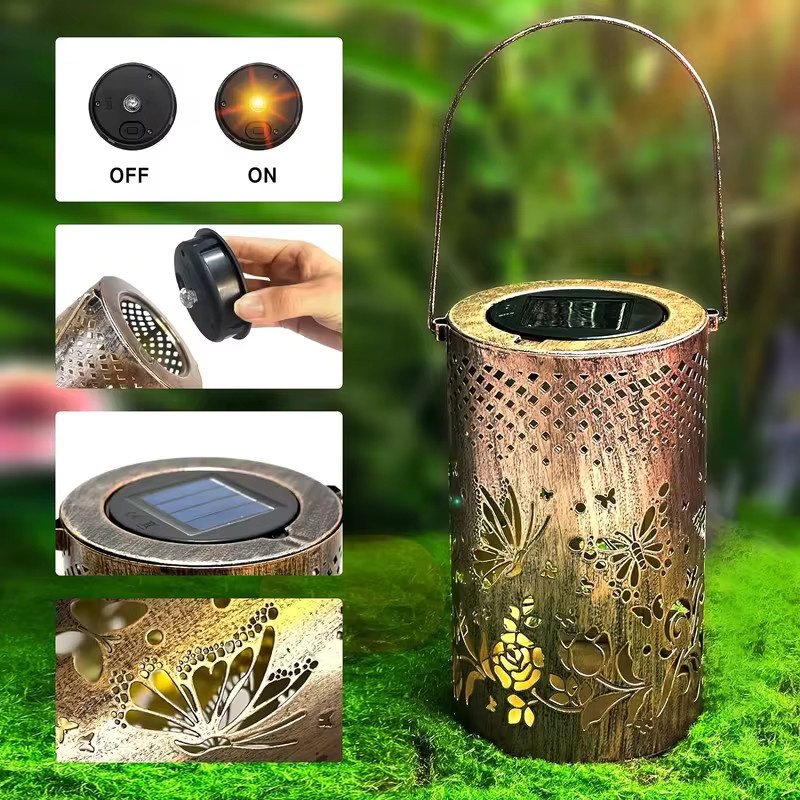 Solar LED Schmetterling Gartenlaterne zur Aufhängung als dekorative Outdoor-Leuchte für Garten und Landschaft - Bild 3