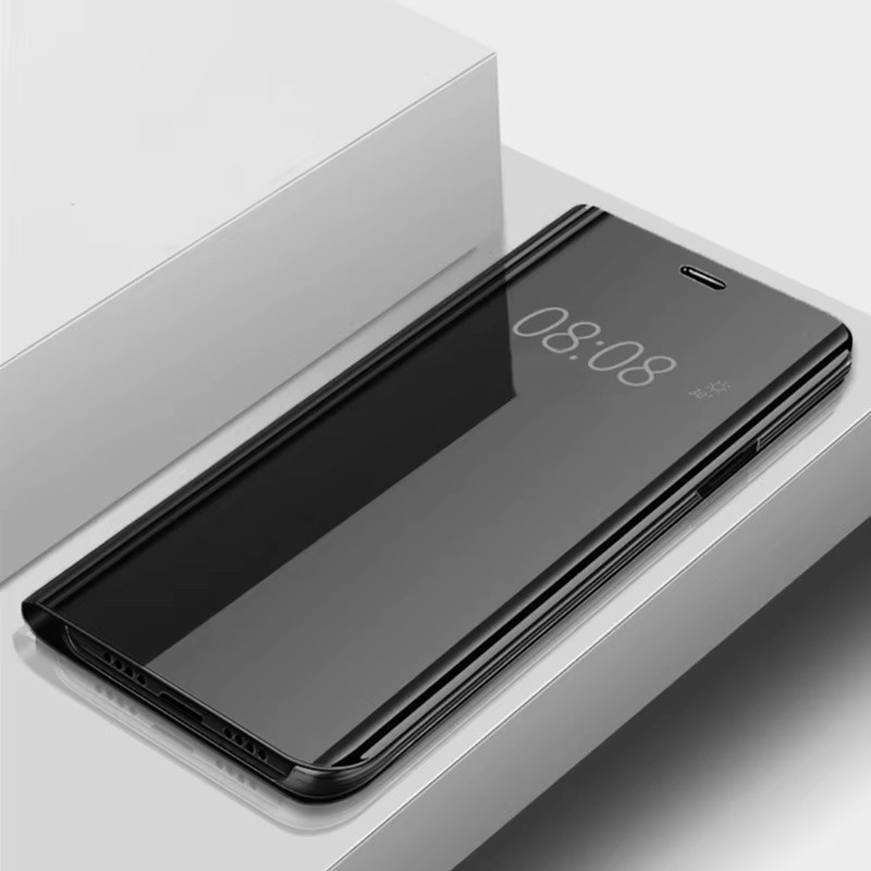 Flip Mirror Handyhülle mit Stehhalterung für Samsung Galaxy S25 S24 S23 S22 Ultra Plus in Schwarz oder Lila - Bild 3