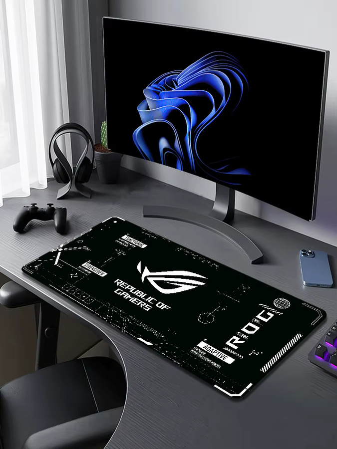 Asus Gaming-Mauspad mit Logo in Schwarz, großes rutschfestes Lockedge-Mauspad für Desktop-Computer und Tastaturen - Bild 7