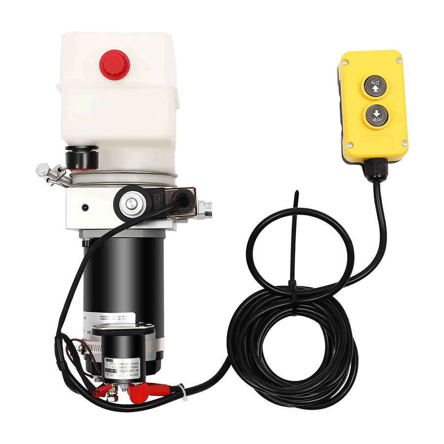 Bymaocar 12V 800W Einfachwirkende Hydraulikpumpe mit Fernsteuerung, Hydraulikaggregat 1,1cc/r für Kipperanhänger und Muldenkipper - Bild 5