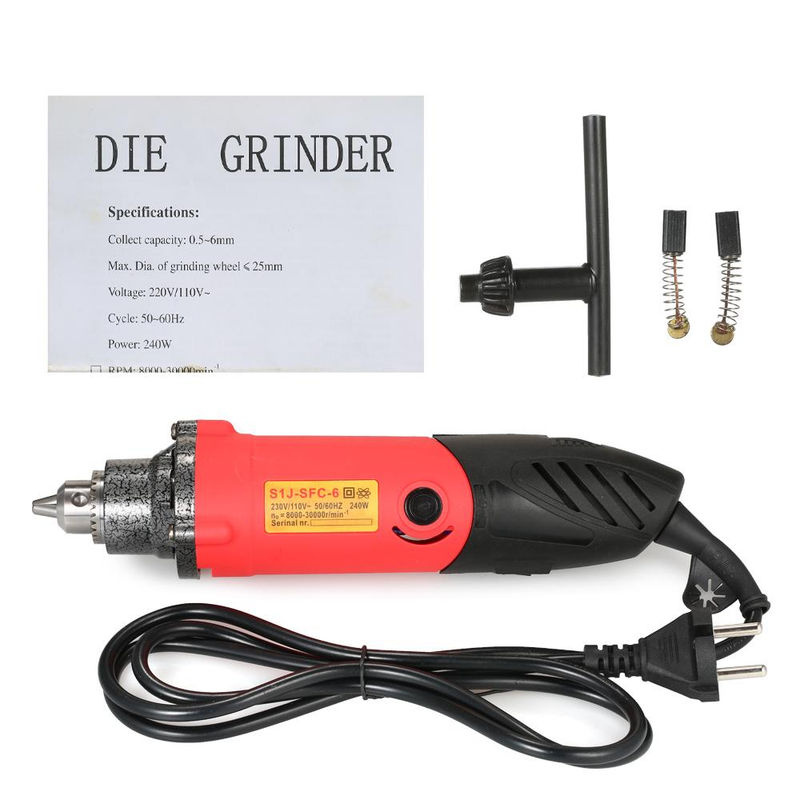 Kkmoon Elektrischer Stabschleifer mit 240 W und 6-Gang-Drehwerkzeug in Rot mit variabler Geschwindigkeit - Bild 6