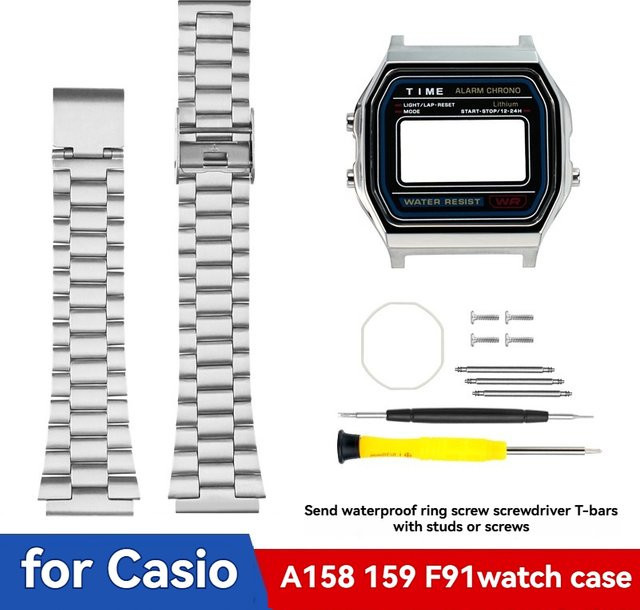 Casio Uhrenarmband-Set Edelstahl, Silber/Schwarz/Gold - Bild 1