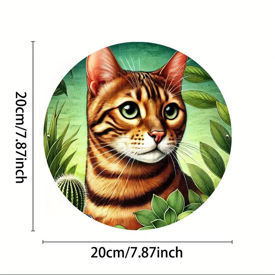 Rundes Metallschild Bengal Cat von Potdemiel, Multicolor, Durchmesser: 20,3 cm - Bild 2