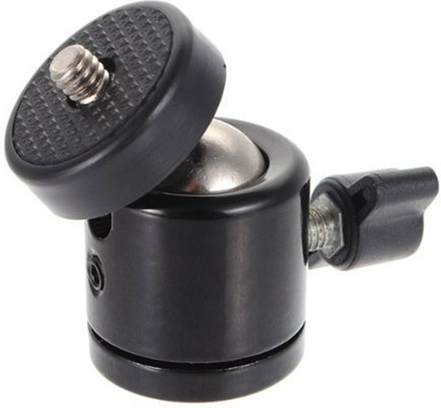 Mini-Kugelkopf Montageadapter mit 1/4 Zoll Schraube in Schwarz für GoPro 12 11 10 9 DSLR-Kameras, Camcorder und Lichtstative - Bild 1