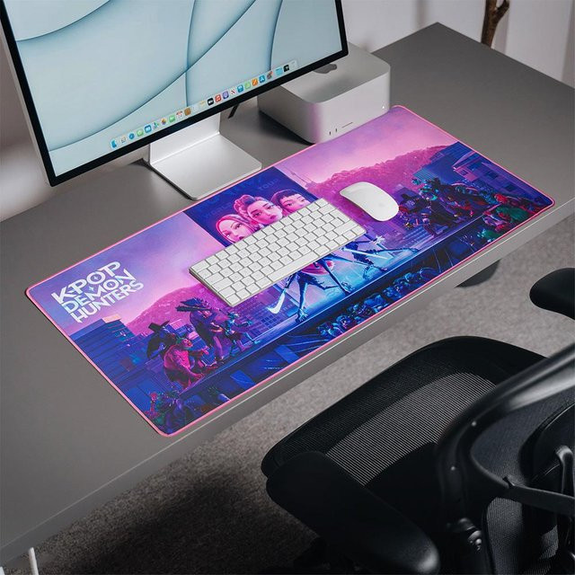 Offiziell lizenziertes Kpop Dämonenjäger Mauspad mit Hauptcharakteren in Multicolour für Gaming und Büro - Bild 1