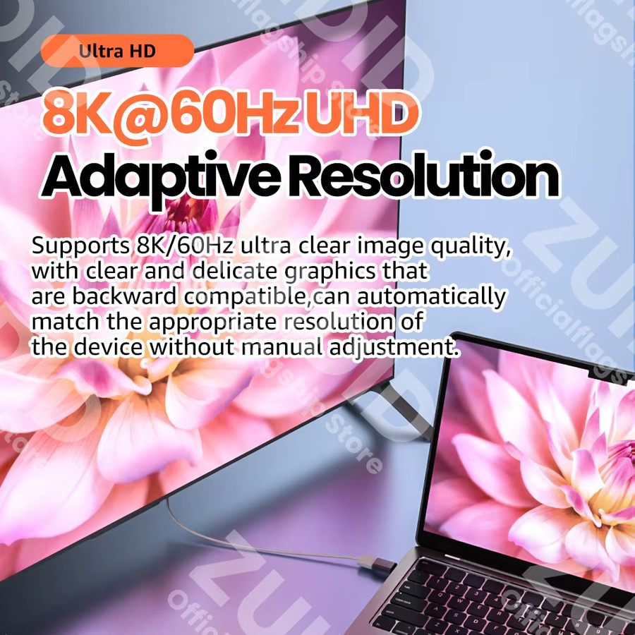 OUIO Magnetischer HDMI 2.1 Adapter mit Ellenbogen Stecker auf Buchse für 8K/60Hz und 4K/120Hz High Speed 48Gbps eARC Unterstützung - Bild 3