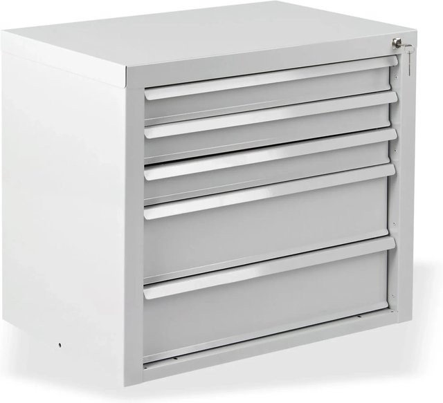 PROREGAL Schubladenschrank Kobra mit 5 Schubladen aus Stahl in Lichtgrau, H x B x T: 60 x 70 x 43,5 cm - Bild 1