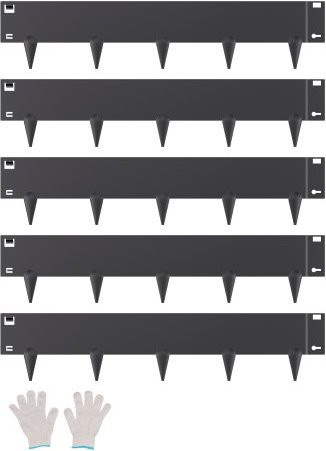 VEVOR Rasenkante 5er-Set aus rostbeständigem Metall in Schwarz, Beetumrandung und Raseneinfassung, B/H/D: 99 cm x 20,7 cm x 0,15 cm - Bild 1