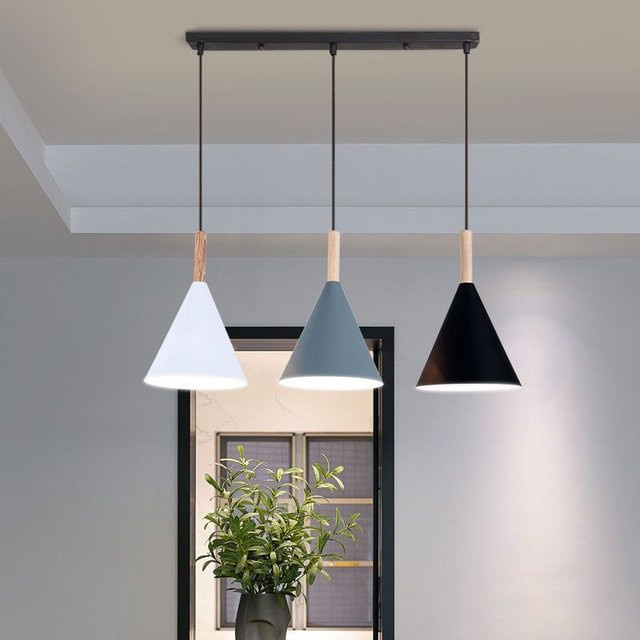 SUNMEIYI Moderne LED Pendelleuchte im Nordic Design aus Metall für Esszimmer und Bar, Macaron Farben, E27 Fassung - Bild 1