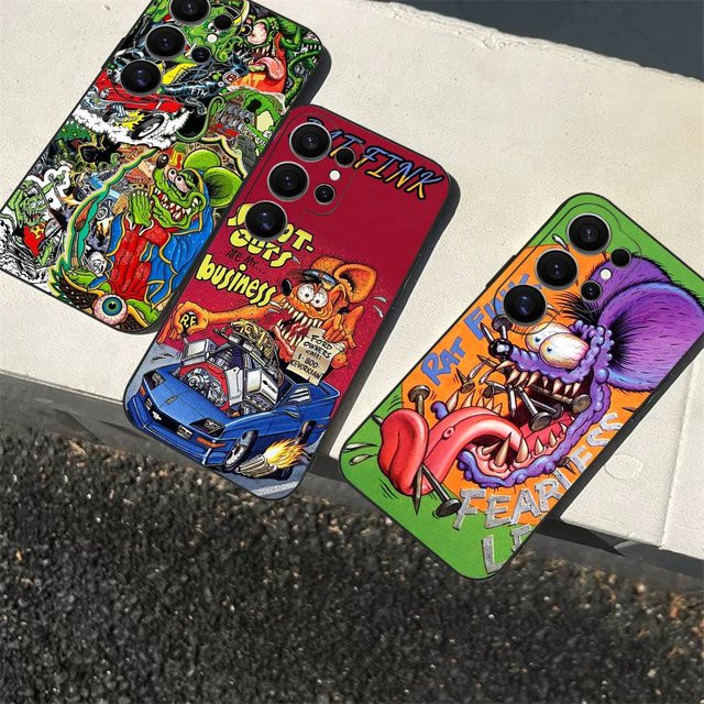 Lustige Rat Fink Handyhülle für Samsung Galaxy S24 FE S25 Ultra Plus S20 bis S24 5G in Multicolour - Bild 1