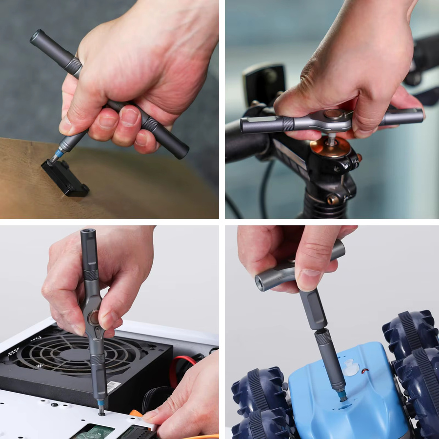 EQZ 24-in-1 DIY Ratschenschlüssel und Schraubendreher Set RS1 mit magnetischen Bits als kompakter Werkzeugkasten für Reparaturen - Bild 3