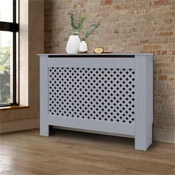 Heizkörperverkleidung ECD Germany ML-Design in Grau mit Wabenmuster aus MDF, B/H/T: 112 x 82 x 19 cm - Bild 1