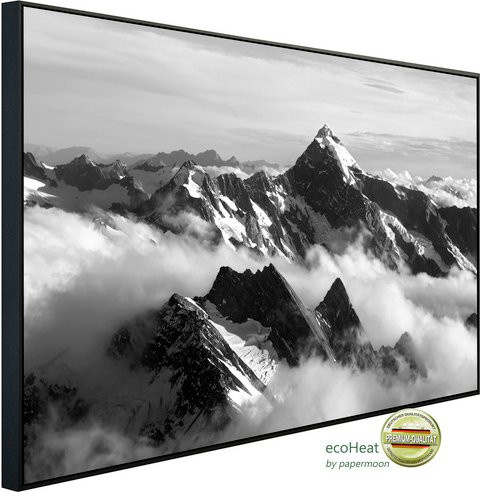 papermoon EcoHeat Infrarotheizung Gebirge Schwarz Weiss Matt-Effekt mit App-Steuerung und Überhitzungsschutz - Bild 1