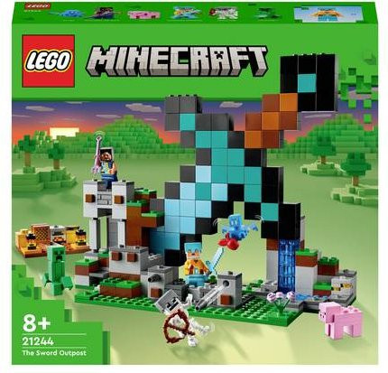 LEGO Minecraft Der Schwert-Außenposten Set mit Diamantschwert für Kinder ab 8 Jahren