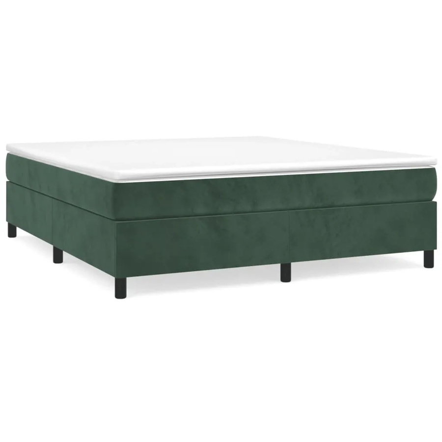 vidaXL Boxspringbett aus Samt in Dunkelgrün B/T/H: 200 x 200 x 35 cm - Bild 2