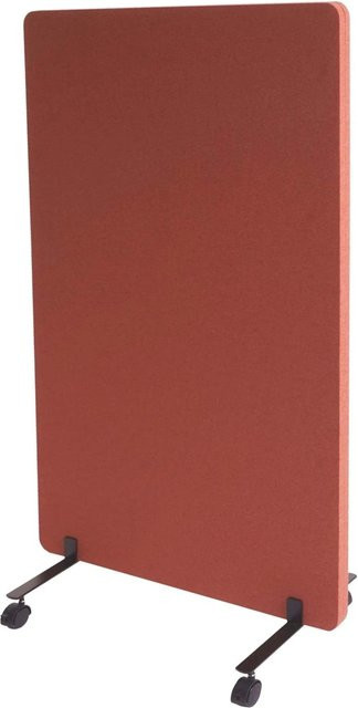 Proregal Akustik-Trennwand Doppelwandig Rollbar als Büro-Sichtschutz und Pinnwand, Farbe: Braun, H x B x T: 127 x 80 x 39 cm - Bild 1