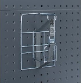 Bott Kabelhalter mit Gurt in Silber, B/T/H: 19,5 x 30,0 x 13,0 cm für Lochplatten - Bild 1
