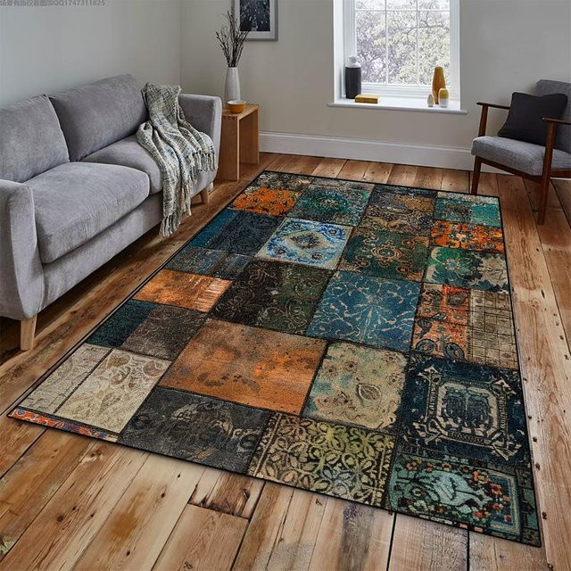 Wucifang Jewelry Geometrischer Teppich in Multicolour, moderner rechteckiger Teppich aus Polyester, rutschfest und waschbar, B/T: 200 x 300 cm - Bild 1