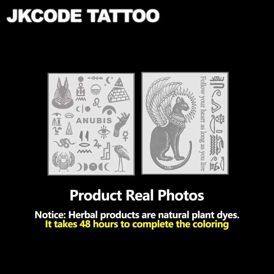 JKCODE TATTOO Semi-Permanentes Tattoo-Set Anubis, 2-teilig, Damen - Bild 4