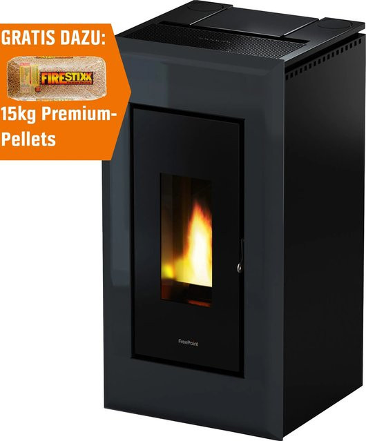 Freepoint Pelletofen Vega in Anthrazit mit 10,5 kW Leistung und Automatik - Bild 1
