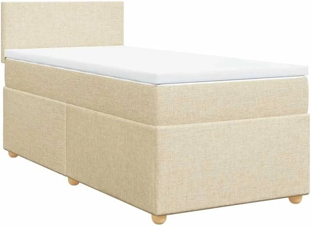 vidaXL Boxspringbett mit Matratze Hybrid-Design in Creme, B/T: 80 x 200 cm - Bild 1