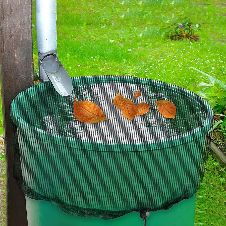 Insektenschutz-Netz zur Abdeckung von Regentonnen mit Kordelzug als Regenwasserfilter und Mückenschutz - Bild 2