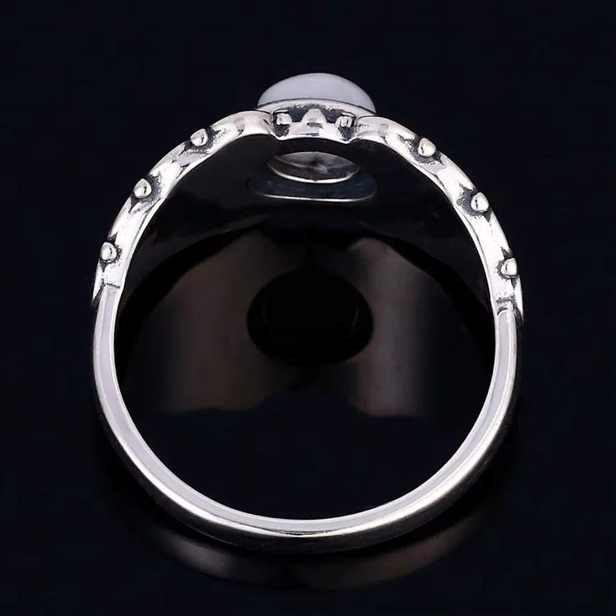 QIBAOKU Ring 925 Silber, Mondstein, Damen - Bild 3