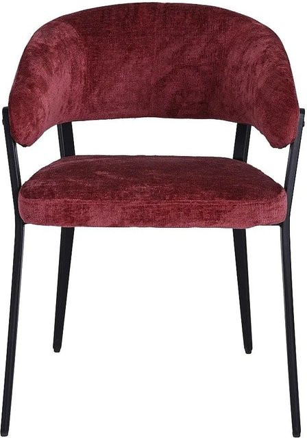 Vente-unique Stuhl Avrela Modern in Bordeaux mit Stoffbezug und Armlehnen - Bild 1