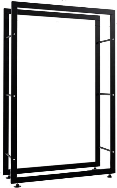 DELUKE Kaminholzregal aus Metall in Schwarz für den Innenbereich B/T/H: 80 x 25 x 125 cm - Bild 1