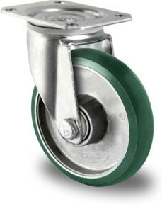 CASCOO Lenkrolle Serie AAX7 mit Doppelkugellager, Durchmesser: 100 mm, grün, verzinkt - Bild 1