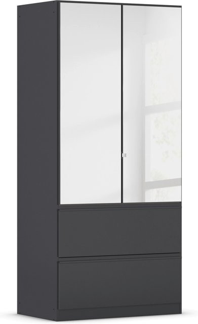 RAUCH BLUE Costa Drehtürenschrank mit Spiegel in Grau Metallic, B: 91 cm, H: 197 cm - Bild 1