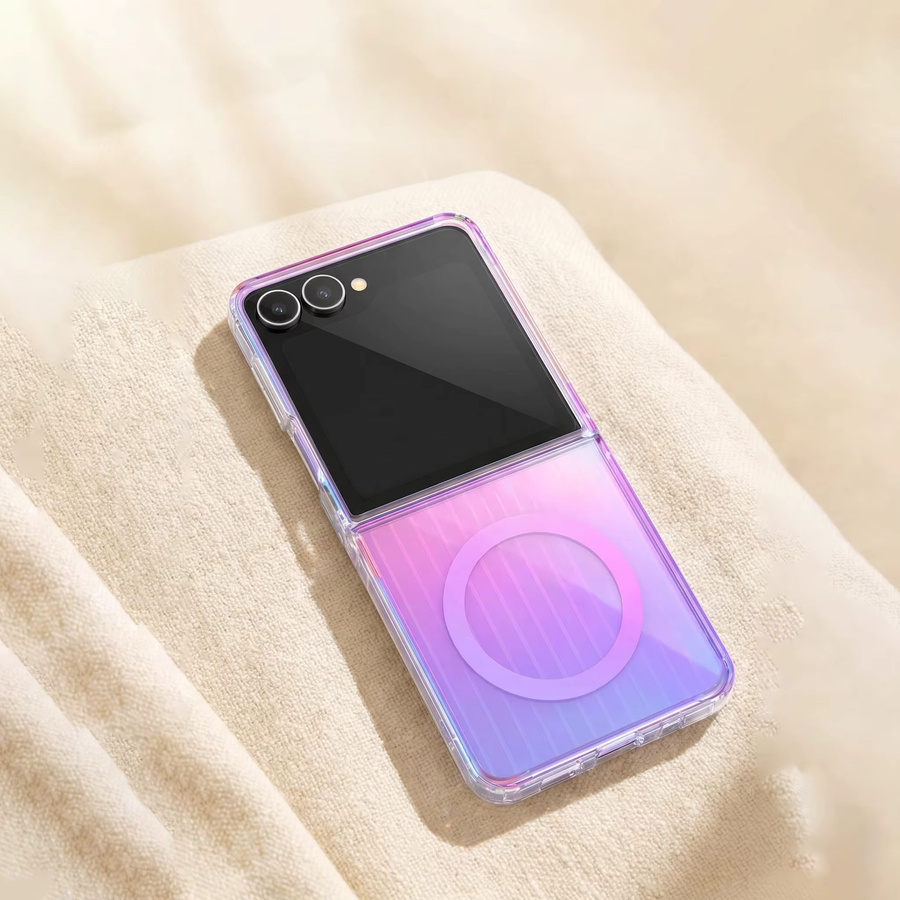 Transparente MagSafe Schutzhülle für Samsung Galaxy Z Flip 8 7 6 5 4 3 mit Laser-Design aus PC und TPU - Bild 7