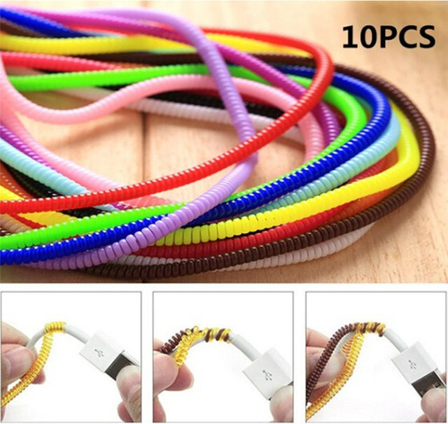 Spirale USB Kabelprotektor Wrap DIY Wickler für USB-C Ladekabel in Multicolour - Bild 1