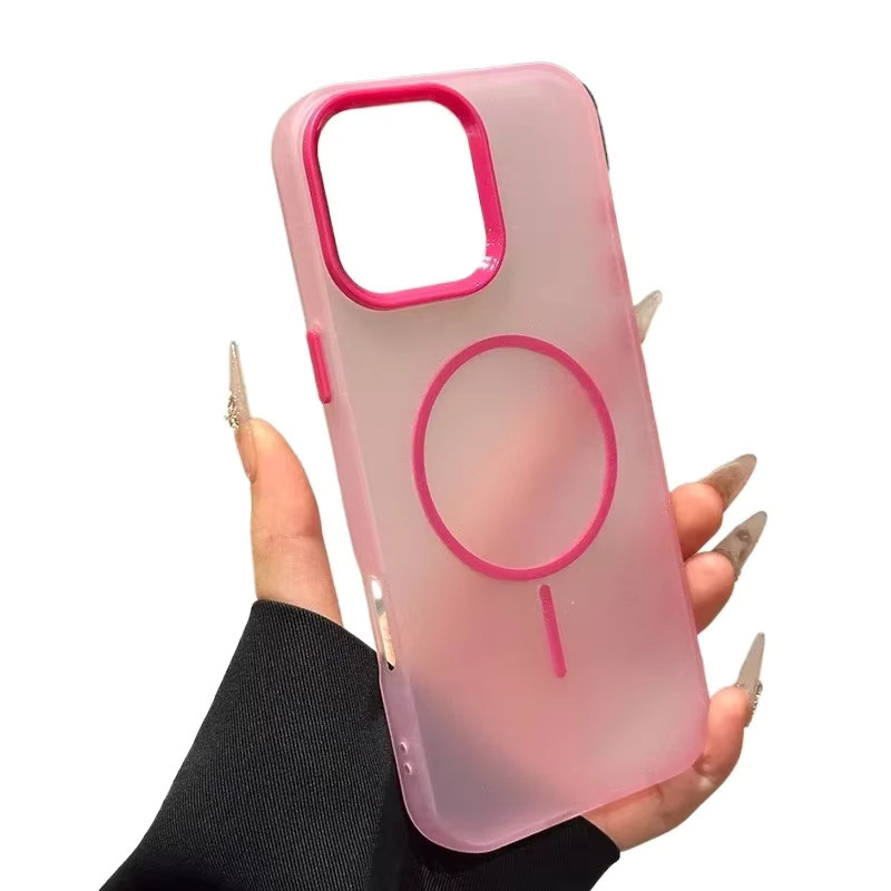 Magnetische TPU-Schutzhülle mit mattiertem Anti-Drop-Schutz für iPhone 11 bis 17 Air Plus Pro Max in Orange - Bild 2