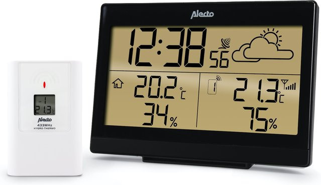 Alecto Wetterstation mit Funksensor in Schwarz - Bild 1
