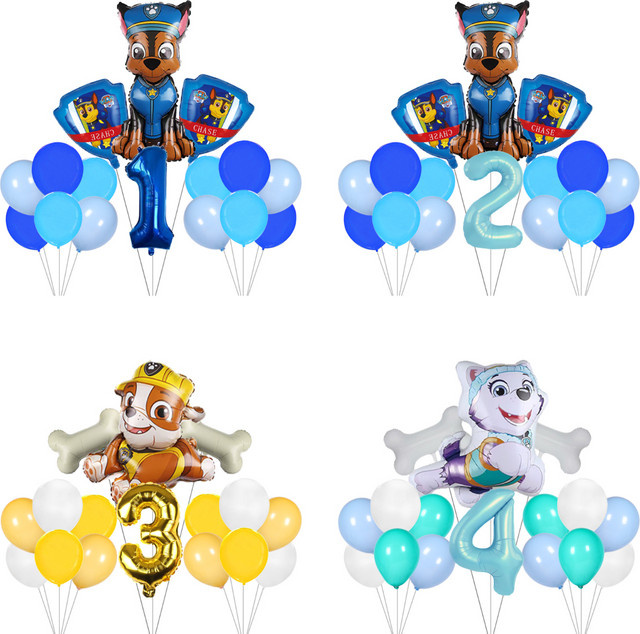 Paw Patrol Geburtstagsparty-Zubehör Set mit bunten Latexballons und Folienballons für Kinder - Bild 1