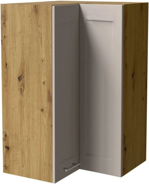 Feldmann-Wohnen Eckhängeschrank Oslo W14 Eiche Artisan und Kaschmir Matt mit Soft-Close-Türen, B/T/H: 60 x 60 x 96 cm - Bild 1