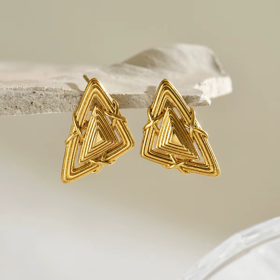 Erpels Ohrstecker, Edelstahl, 18 Karat vergoldet, Gold, Damen, Vintage - Bild 3