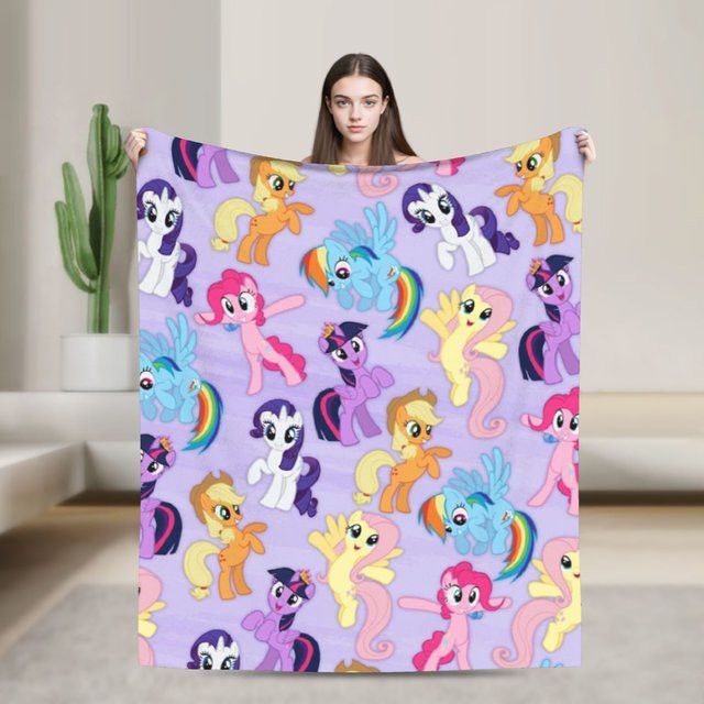 Dekorative Flanell-Decke My Little Pony von Potdemiel in Multicolor und Schwarz - Bild 1