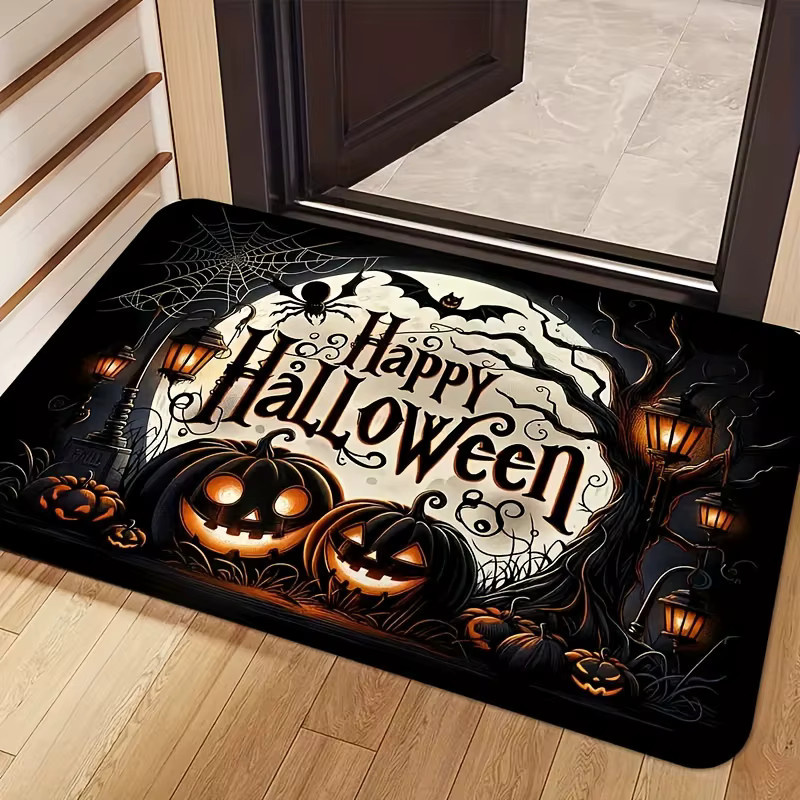 Vikama Halloween Teppich mit Horror Kürbis und Geist, wetterfeste Fußmatte für Outdoor und Innenbereich, B/T: 60 x 40 cm, Mehrfarbig - Bild 6