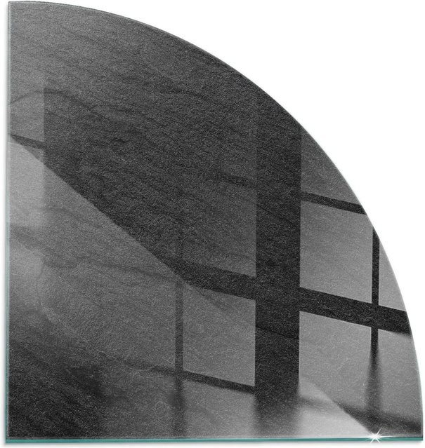 Tulup Kamin-Glasplatte mit Steinoberflächenstruktur in Schwarz, B/T: 100 x 100 cm - Bild 1
