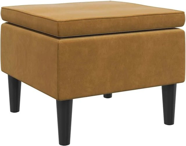 vidaXL Hocker aus Samt in Braun mit Holzbeinen - Bild 1