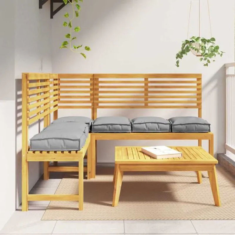 Vidaxl Palettenkissen Set für Sitzflächen, 6 Stück, Grau, Quadratisch, B/T/H: 40 x 40 x 8 cm - Bild 1