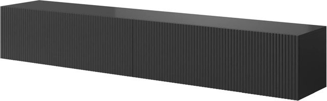 Selsey TV-Hängeboard Veldio mit Lamellenfront in Schwarz, Breite: 175 cm - Bild 1